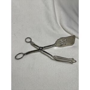 Vintage Leonard Silver Plated Serving Tongs Made In Italy